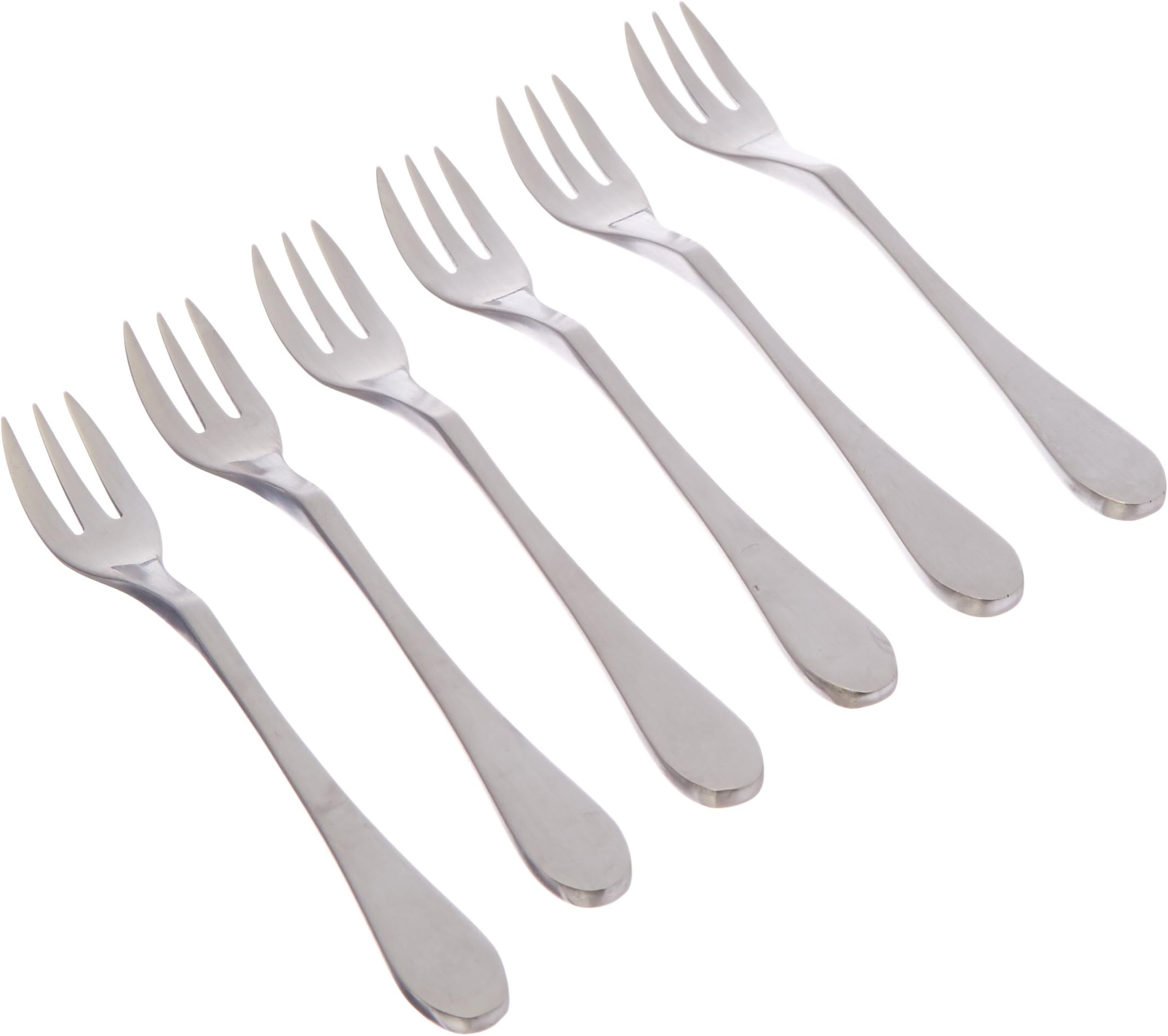 Knork 18/0 Stainless Steel Cocktail Fork (Set of 6), Matte Silver