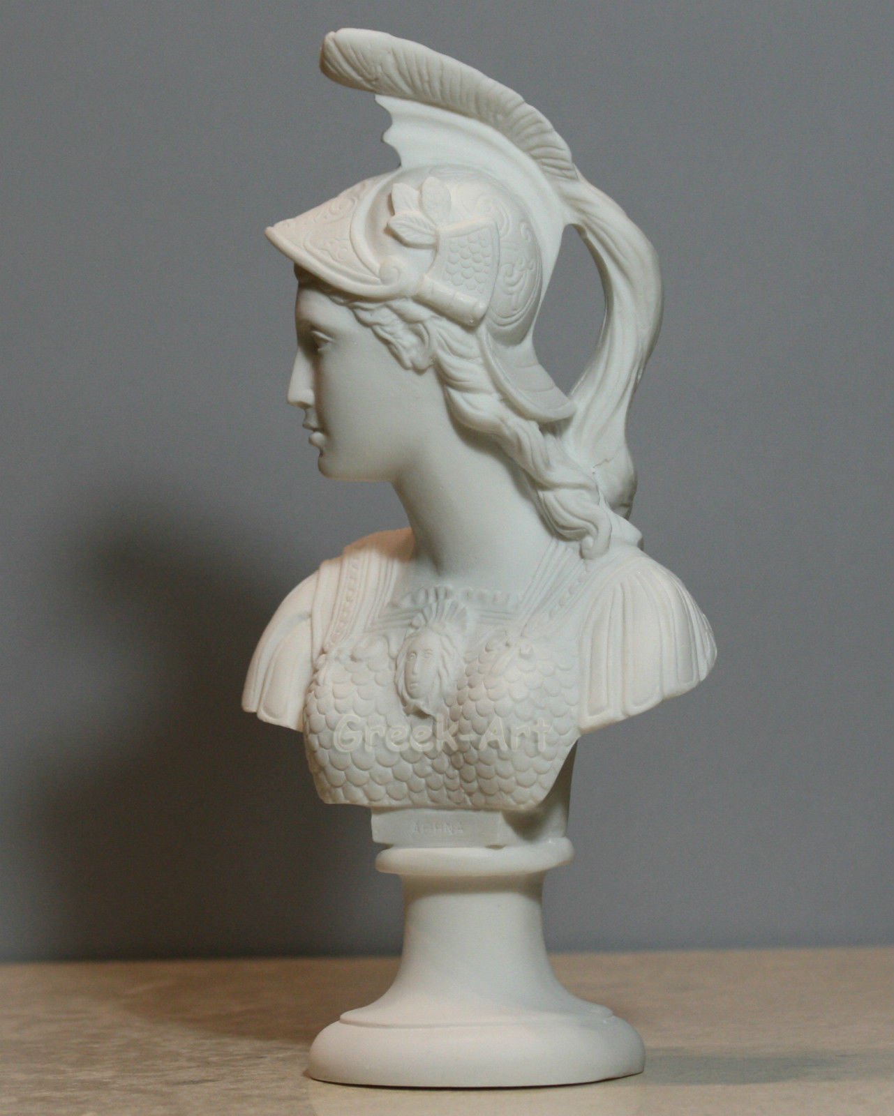 greekartshop Generic Athene Göttin der Weisheit Athena Minerva Büste Gussmarmor Statue Skulptur 25 cm
