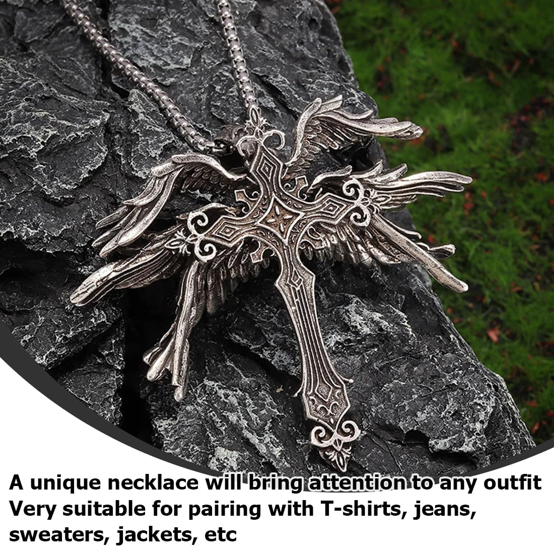 Collana da vampiro con croce a punta nera collana con gioielli gotici collana con ciondolo croce pugnale regalo gotico