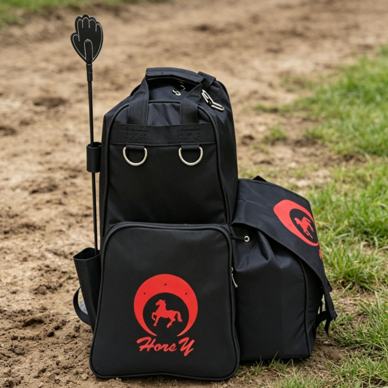 Zaino Stivali Equitazione Resistente Borsa Stivali Equitazione Base Lavabile Accessori Sportivi per Cavalieri, Gara, Borsa Da Equitazione HM-148, Nero, Nero