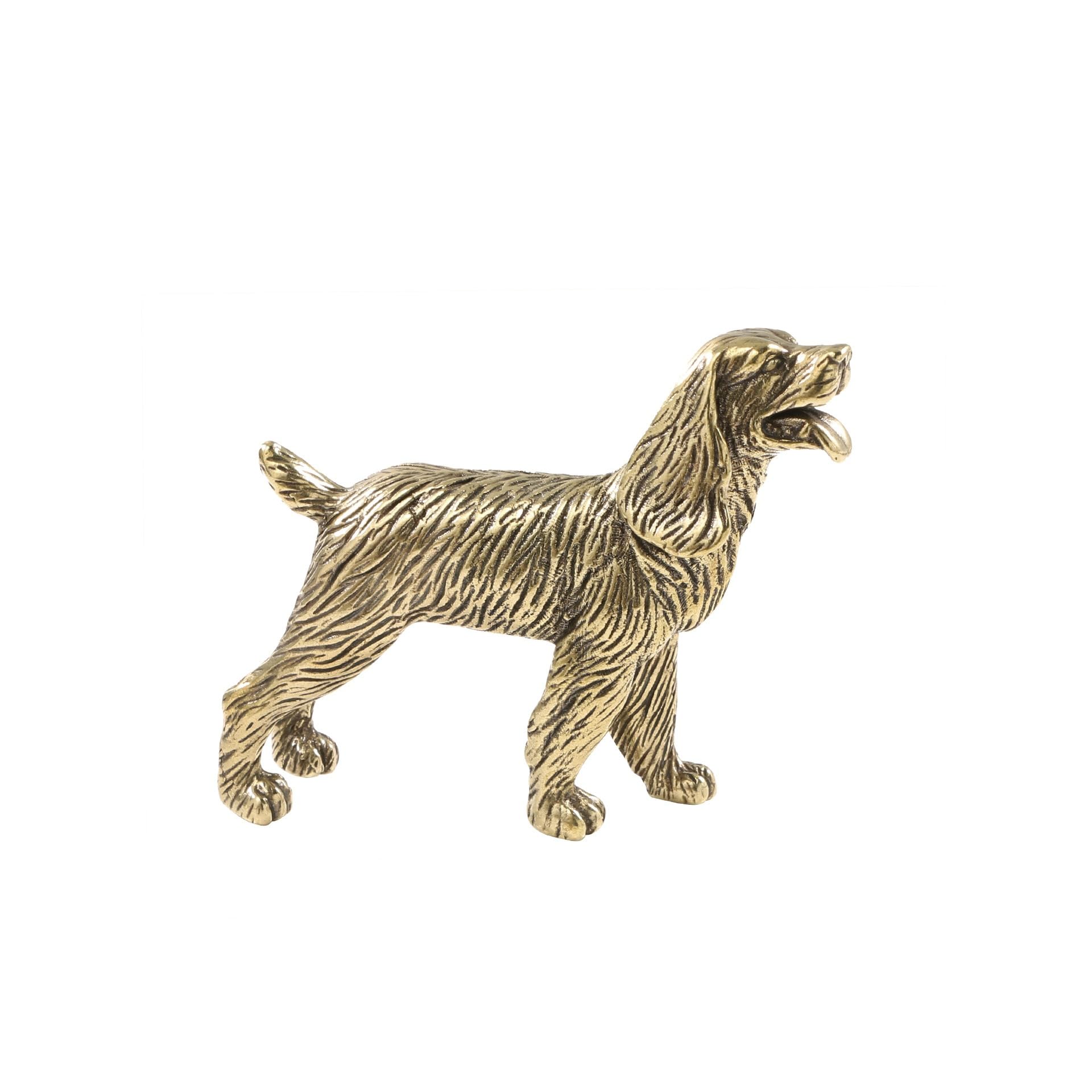 NGDFGR Brass Golden Retriever Figurines,Metal Animal Zodiac Dog Statue Sculpture Desktop Ornament Home Bonsai Micro Landscape Decor Accessories