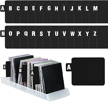 Amazon.com : BLSUREFYX 26 PCS Vinyl Record Dividers A-Z Alphabet Record ...
