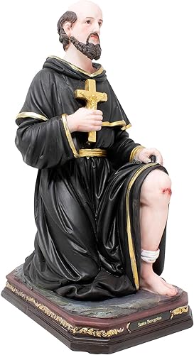 Miniatura 2 de DVDMATINEMOVIES - Estatua de resina religiosa del peregrino sagrado, varios tamaños, estatua religiosa de Santo Peregrino, decoración del hogar,