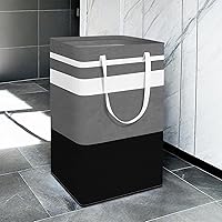 Vista 2 de Paquete de 4 Cestas de Ropa Plegables, Cestas de Ropa Grandes con Asas, Cesta de Ropa Impermeable, Cestas de Ropa Plegables para Organizador de Ropa