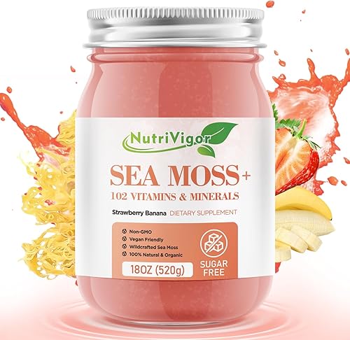 NutriVigor Gel de musgo marino, (18 onzas) de musgo marino orgánico avanzado, apoyo inmunológico y digestivo, suplementos de gel de masa marina