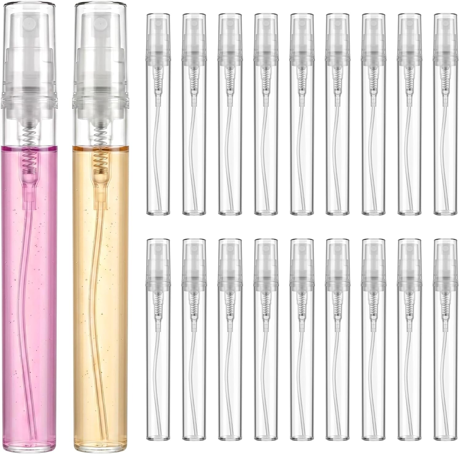 20Pcs Mini Spray Bottle, 5ml Mini Plastic Spray Bottles Portable Clear Plastic Sprayer Bottle Fine Mist Perfume Atomizer Small Oil Sprayer Containers for Travel Party Makeup Tool