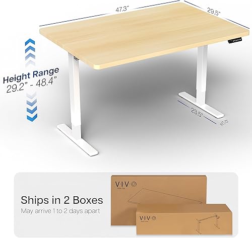 Vista 518 de VIVO DESK-KIT-1W6G - Escritorio eléctrico de pie de 60 x 24 pulgadas, ajuste de altura de memoria, serie 1B, parte superior de nogal oscuro de una