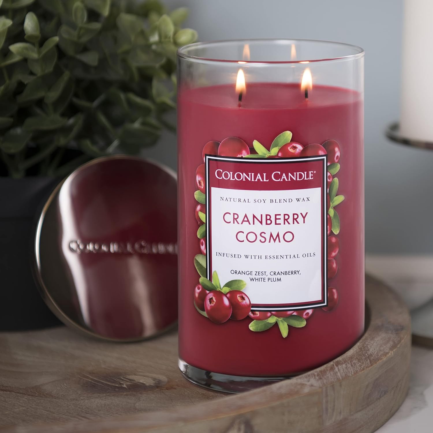 Colonial Candle Cranberry Cosmo Scented Jar Candle, Classic Cylinders Collection, 2 Wick, Red, 19 oz - Up to 120 Hours Burn - Image 5