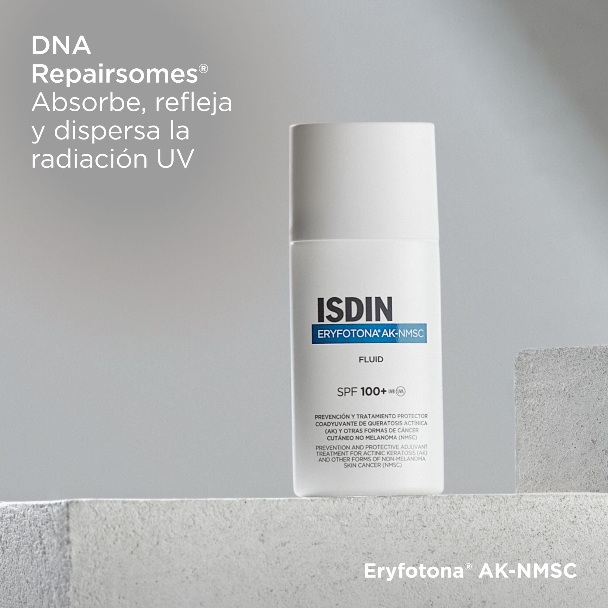 Eryfotona AK-NMSC Fluid SPF 100+ Protector Solar Facial Con Muy Alta Protección Para La Prevención Y Reparación Del Daño Actínico, Crema Solar Con DNA Repairsomes -50 ml