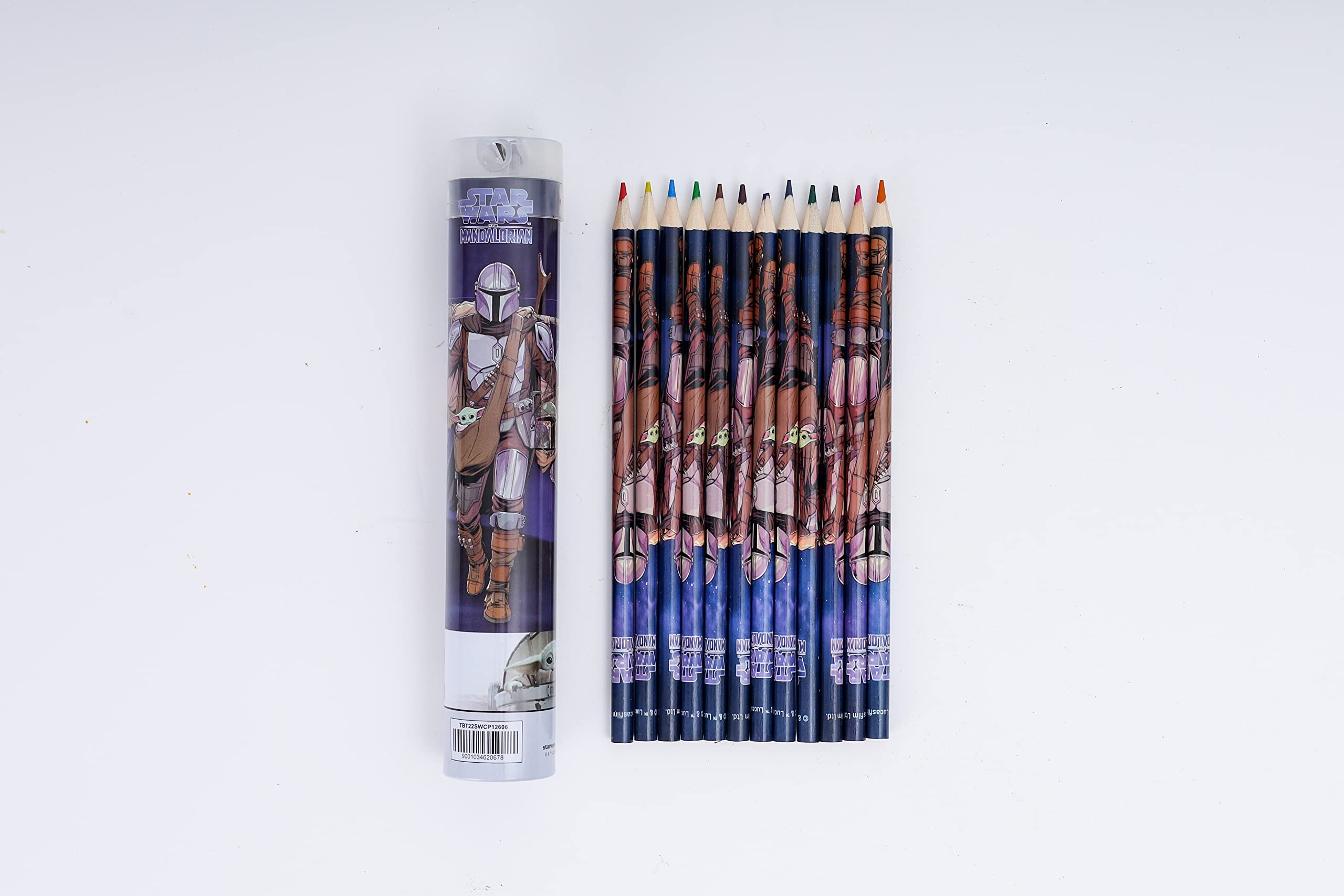 LUCASLucas Star Wars Super Coloring Pencils Tin Tube 12-Piece Set