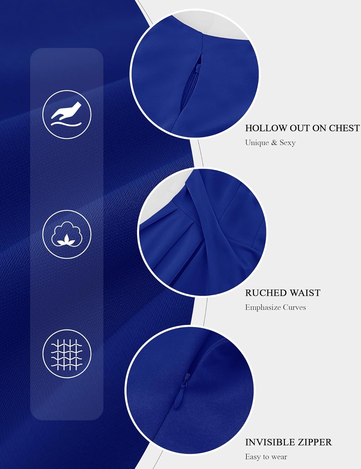 Aupuls Midi Wedding Guest Dresses for Women Formal Sleeveless Cocktail Dress - Image 5