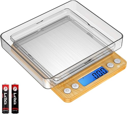 AMIR Brifit - Báscula digital de cocina (actualizada), 17.76 onzas (17.64 oz), báscula de cocina para alimentos con pantalla LCD retroiluminada, 2