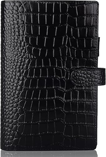 Miniatura 1 de Funda de planificador B6 de cuero auténtico, organizador personal con bucle para bolígrafo, ranuras para tarjetas, bolsillos con cremallera,