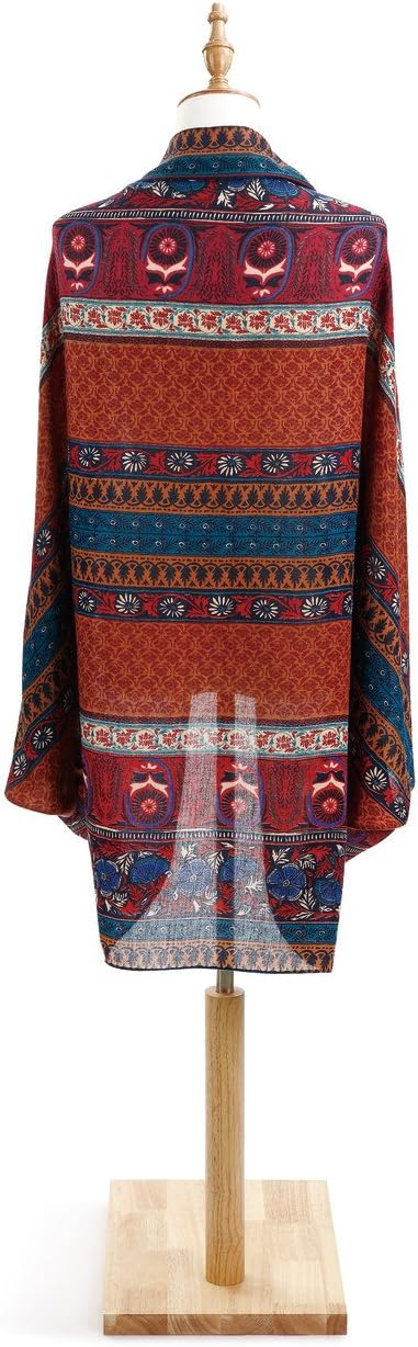 Wine Blue Boho Chic Women's One Size Polyester Multiwear Fashion Cocoon Duster