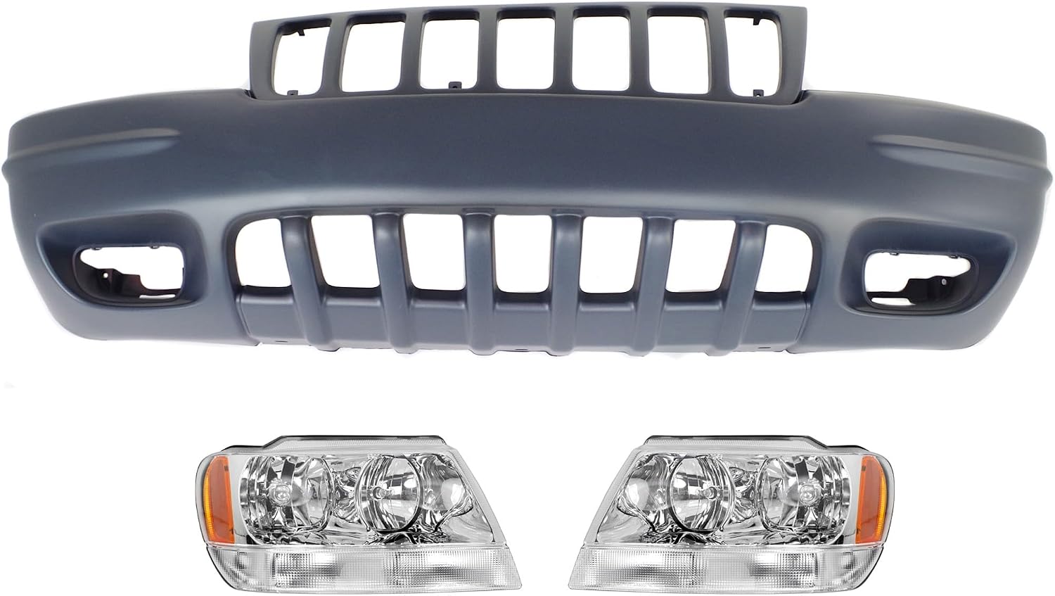 Garage-Pro Headlight KIT Compatible with Jeep Grand Cherokee 1999-2000 Sport Utility Halogen With bulb(s) Driver and Passenger Side