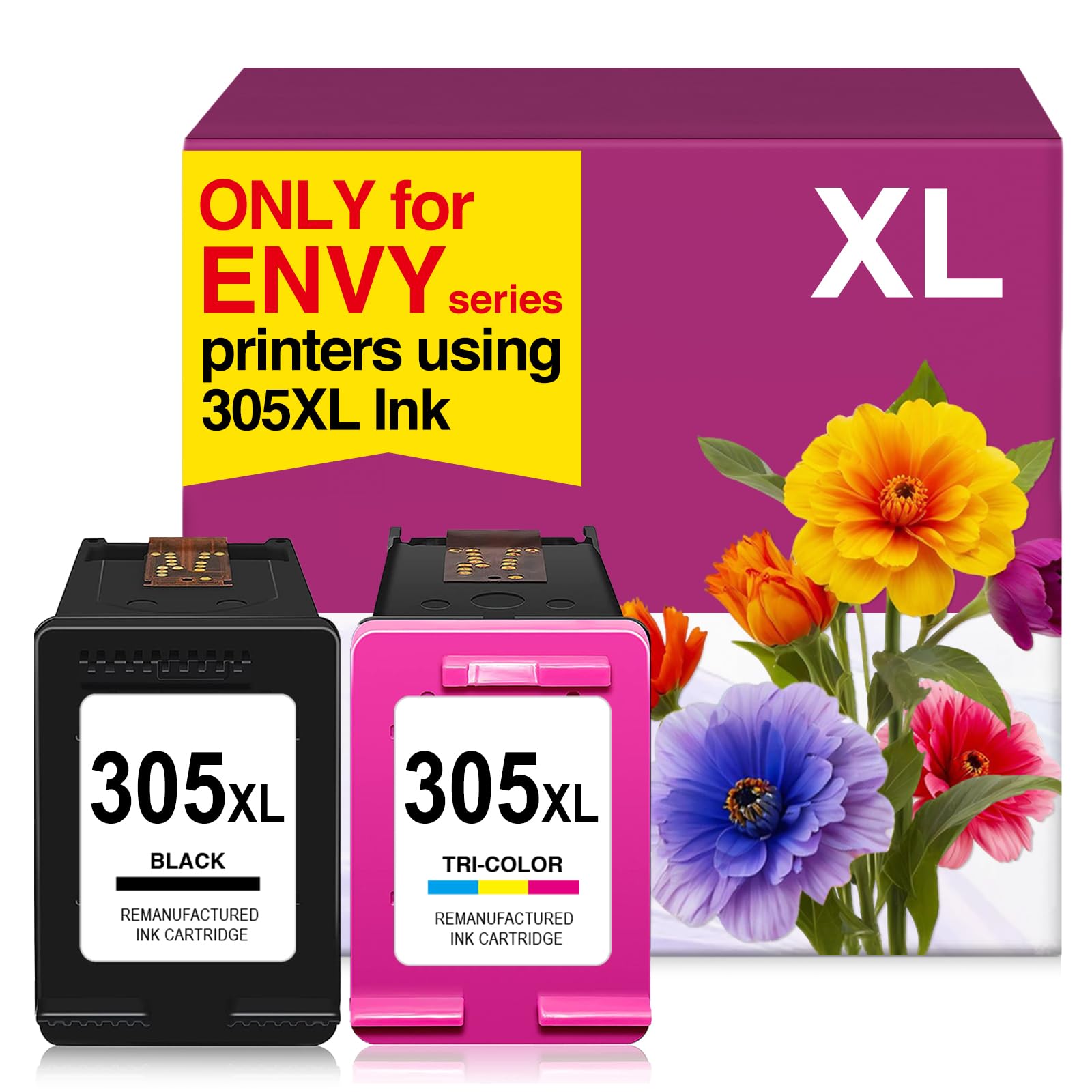 Cyloral 305XL Cartridge for hp 305 XL Ink Cartridges for HP 305 Black and Color Pack Compatible with hp ENVY 6000 6010 6010e 6020 6022 6022e 6030 6030e 6032 6032e 6034 6050 6050 6050 2 605 5 6055e 6058 6075