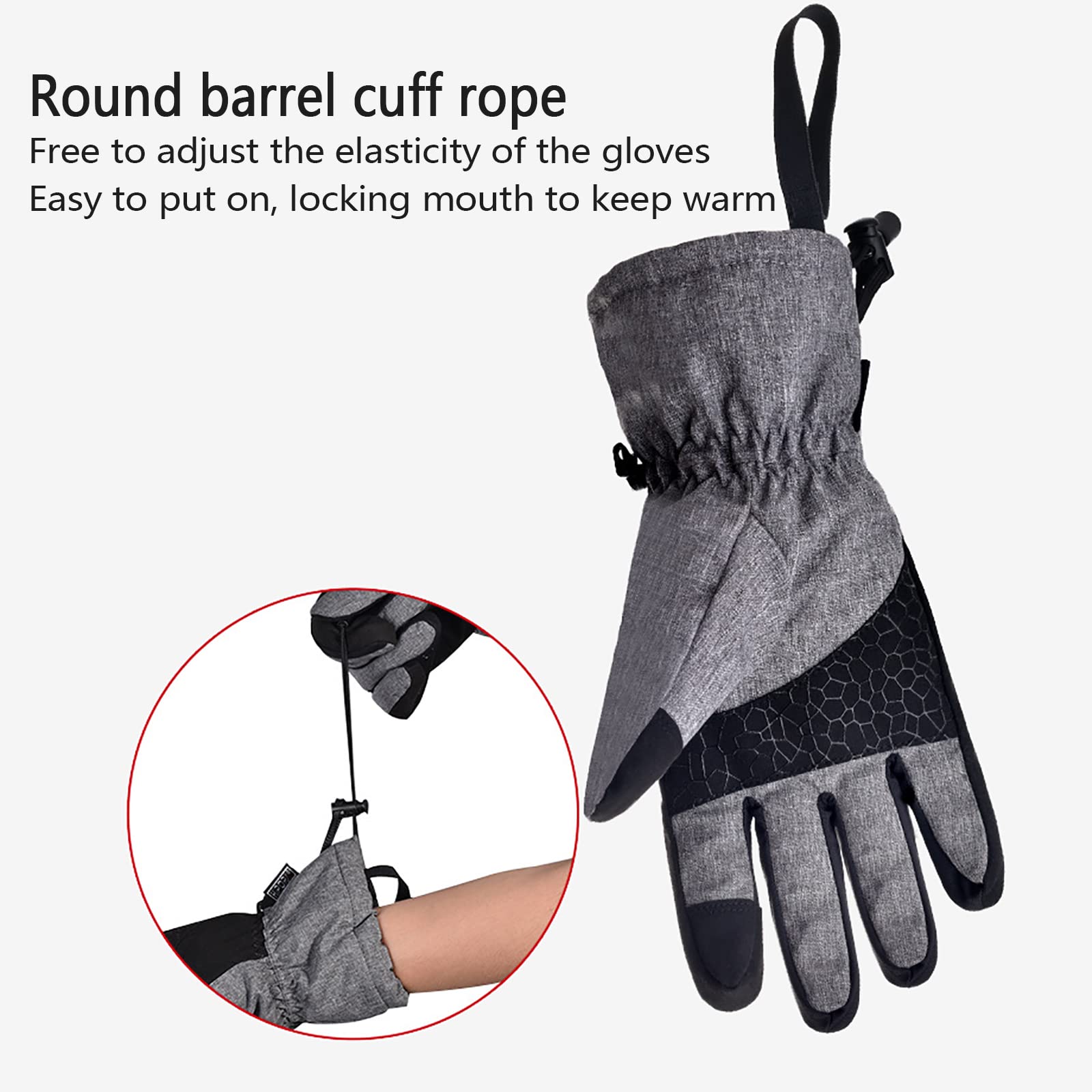 Generic Wasserdicht Winterhandschuhe Skihandschuhe Herren Damen Thermohandschuhe,Touchscreen Warme Fahrradhandschuhe für Laufen Skifahren Wandern Radfahren,Motorrad Handschuhe