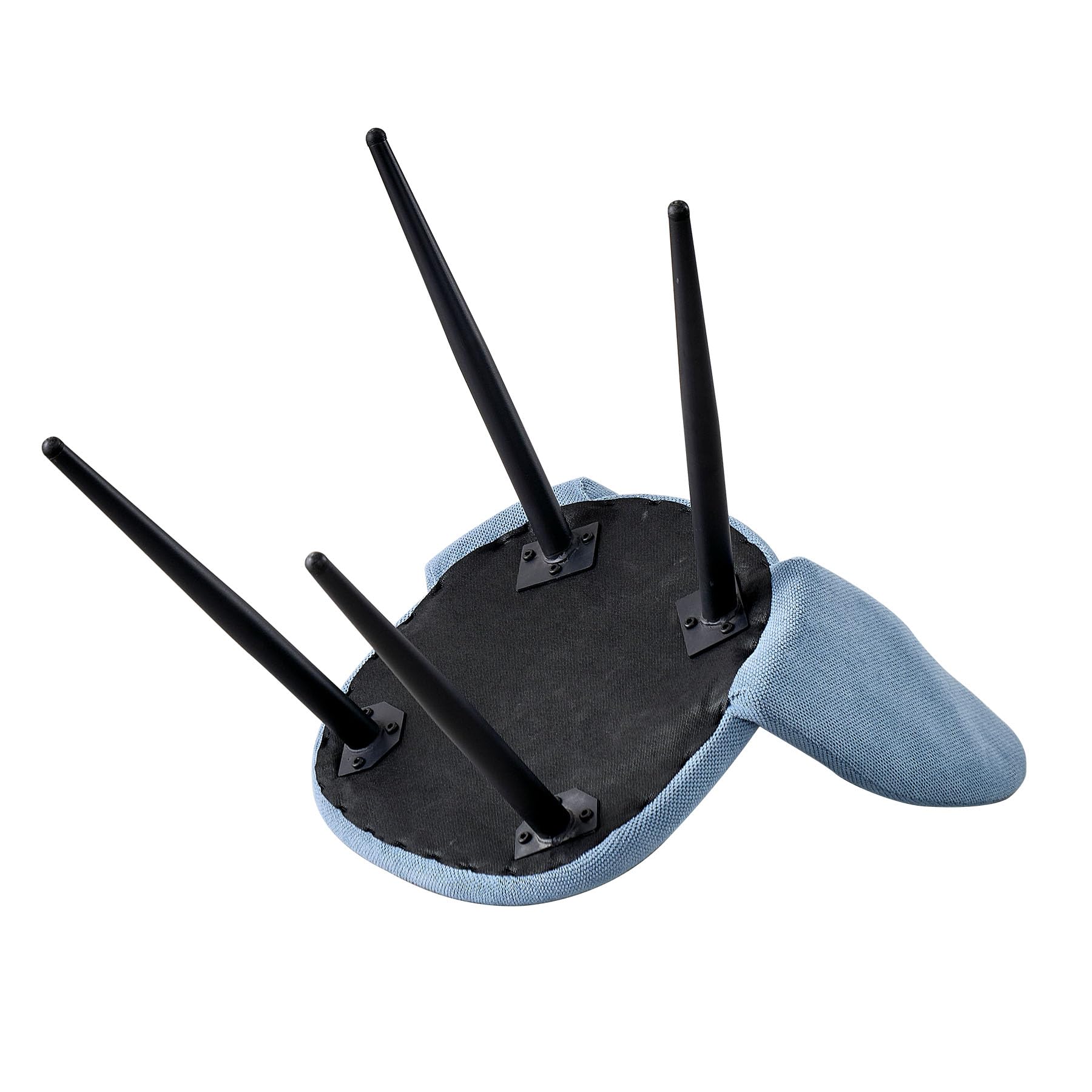 Set di 6 Sedie da Pranzo in Velluto Matty, Sedia da Cucina Imbottita Moderna di Metà Secolo con Gambe in Metallo per il Soggiorno, Sala da Pranzo (Blu)