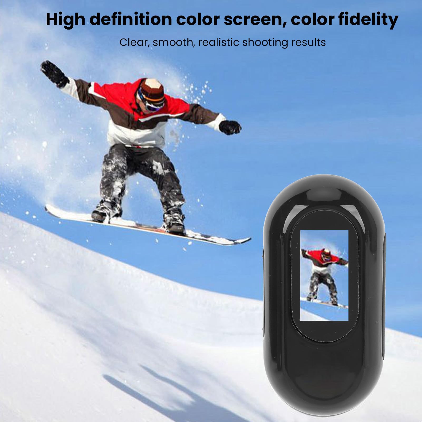 Thumb Camera, 1080P 2MP Pocket DV Camera with 0.96 Inch Color Screen, Wide Angle Video Camera Recorder with Back Clip for Outdoor Riding Pet Recording (Black)