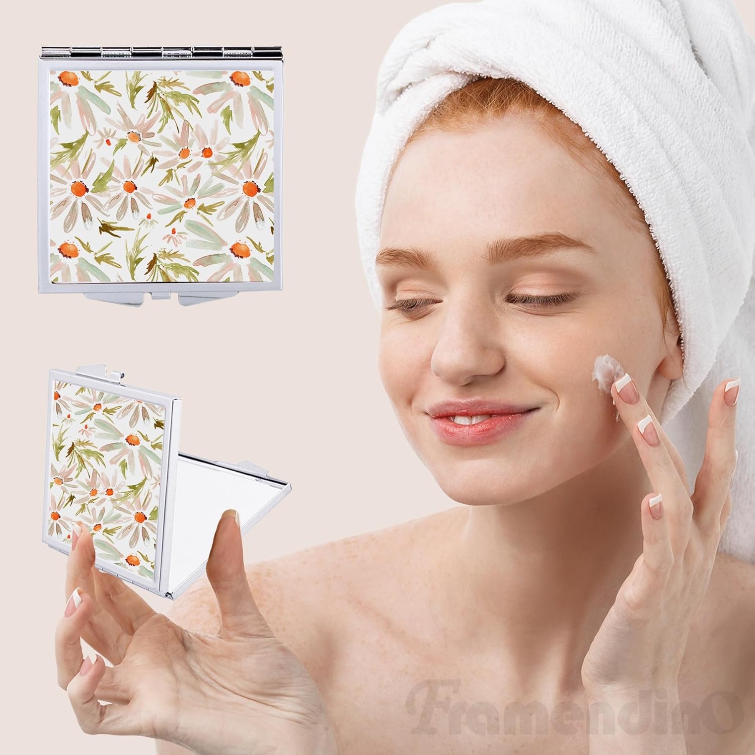 Framendino, 12 Pack Sublimation Folding Compact Mirror Blank Square for Women Makeup Travel Pocket