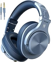 OneOdio A70 Cuffie Bluetooth Over Ear, Cuffie Cablate e Wireless Cuffie Stereo con Microfono, 72 Ore di Riproduzione, CVC 8.0, Jack 3,5 e 6,35 mm, Pieghevole/per DJ/Chitarra/Cellulare/PC (Blu)
