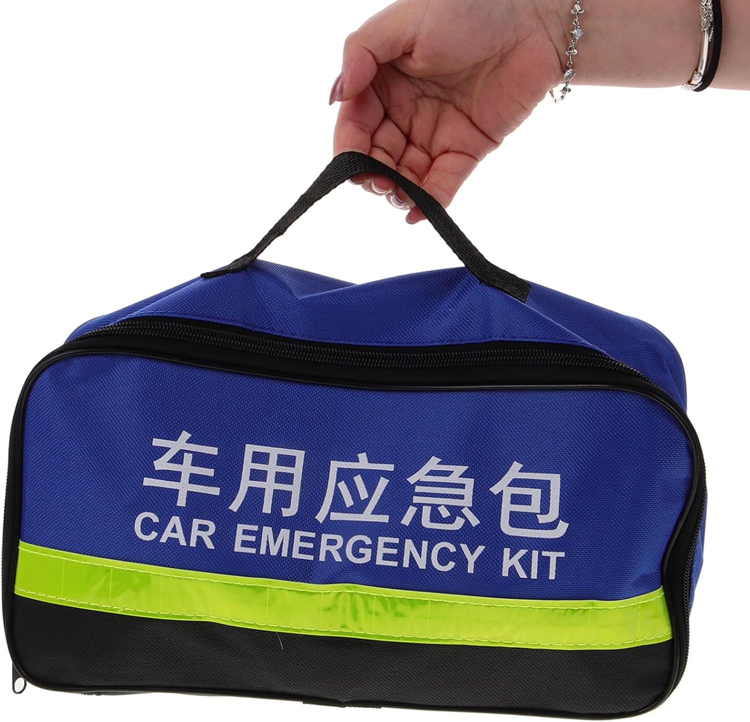 Cabilock Car Emergency Kit Roadside Tool Set with First Aid Supplies Reflective Safety Vest Tow Strap Tire Pressure Gauge and Essential Accessories for Vehicle Inspections and Emergencies