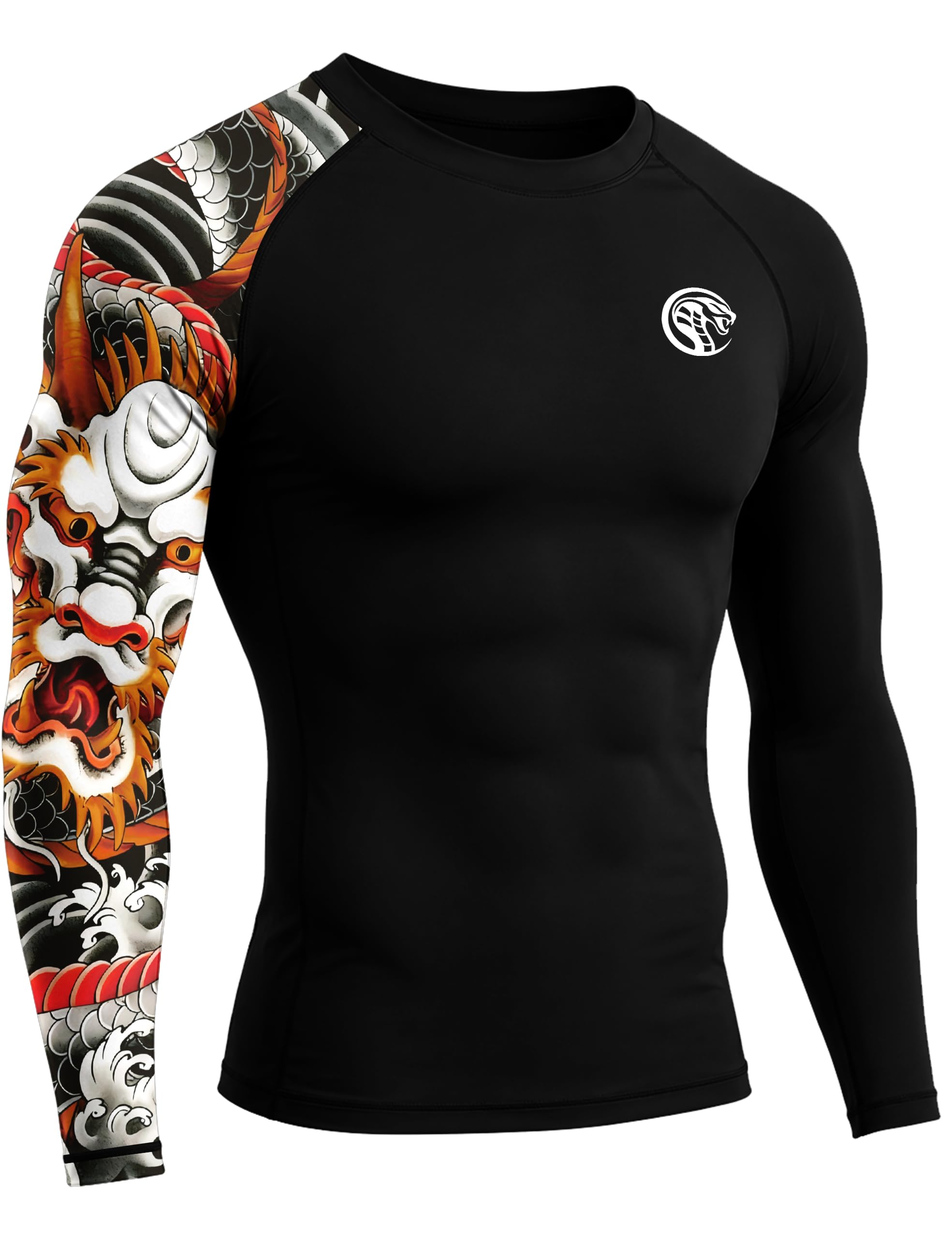 WISMBOX Herren Langarm UPF 50+ Rashguard Kompression für BJJ Schwimmen | Atmungsaktives Funktionsshirt mit UV-Schutz. Schnelltrocknend, bietet flexiblen Halt für MMA, Surfen und Fitness, Gr. S-3XL.