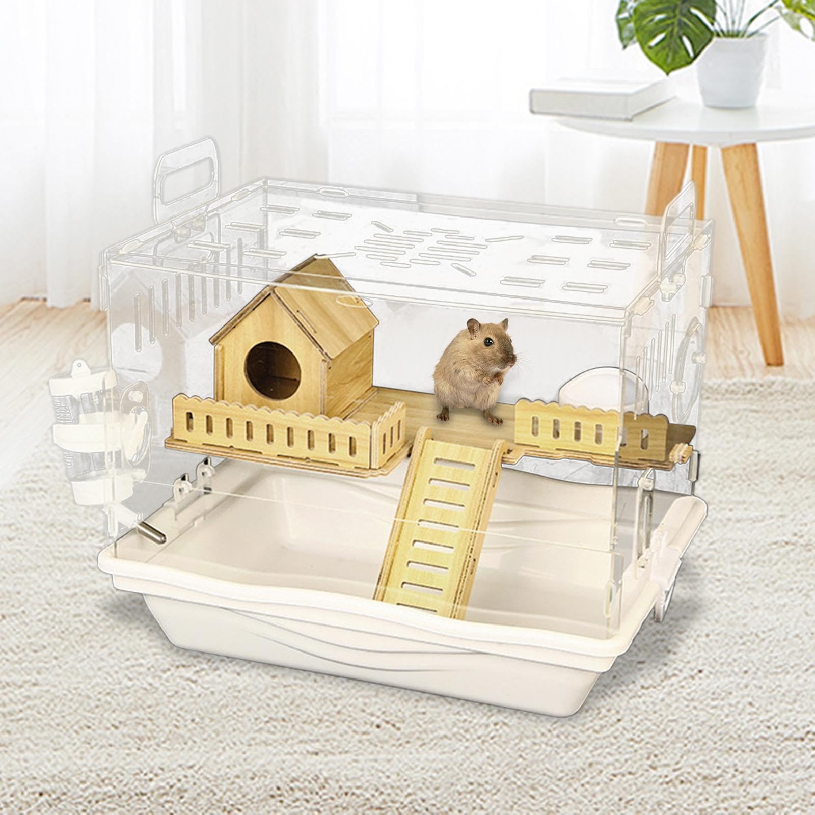 Hábitat Transparente para Mascotas Pequeñas, Ideal para Roedores, casa