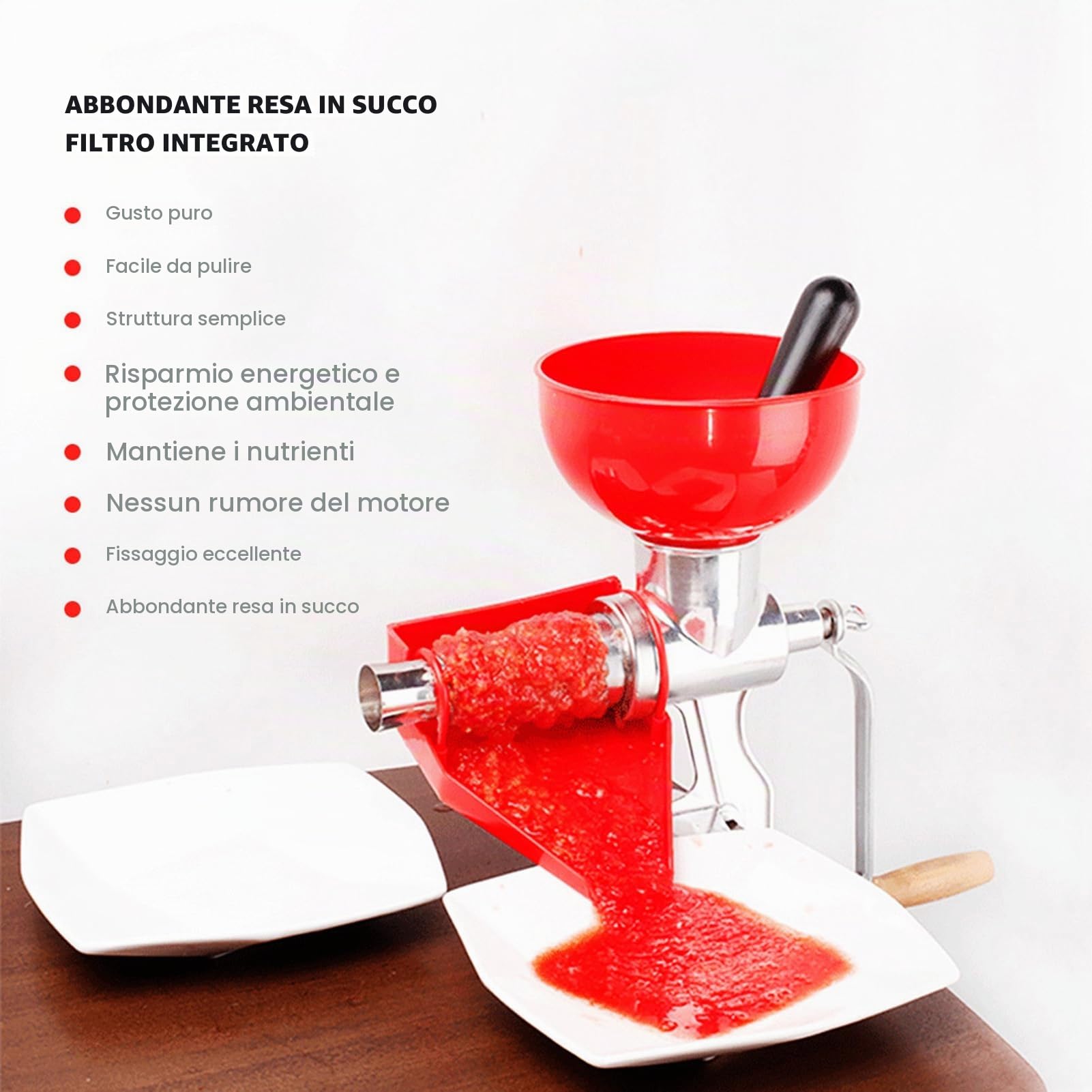 Macchina per Pomodoro Manuale, Spremipomodoro Multifunzion Pomodori per di Pomodoro Fatta in Casa con Vaschetta