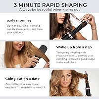 Vista 6 de Hair Dryer Brush & 5 in 1 Blow Dryer Brush,High-Speed Negative Ionic Hot Air Brush with Interchangeable Brush Head Foldable Hair Dryer with Comb for