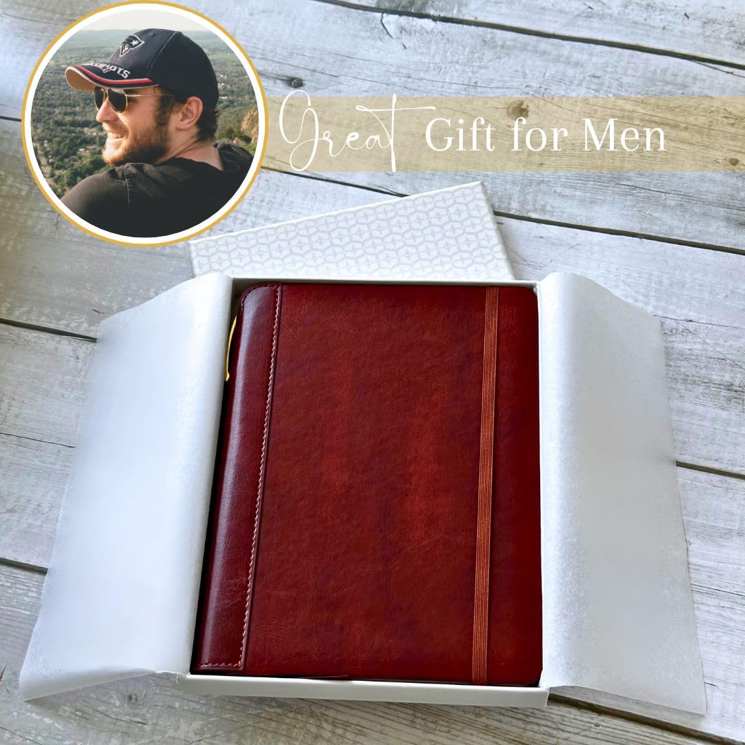 SETTINI® Classic Lined Journal, Writing Gift Set, Hardcover Vegan Leather, Unique Pen Holder, 192 Pages, 16 x 21.3 cm - Image 2