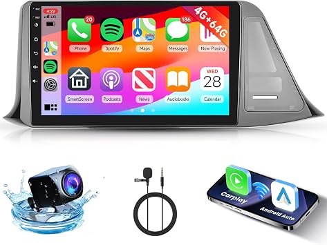 [4G+64G] Android Car Stereo for Toyota CHR 2016-2019 Radio with Wireless Carplay Android Auto Radio, Hodozzy 9 inch Touch Screen with GPS, Mirror Link, Bluetooth, WiFi, DSP, FM/RDS Radio