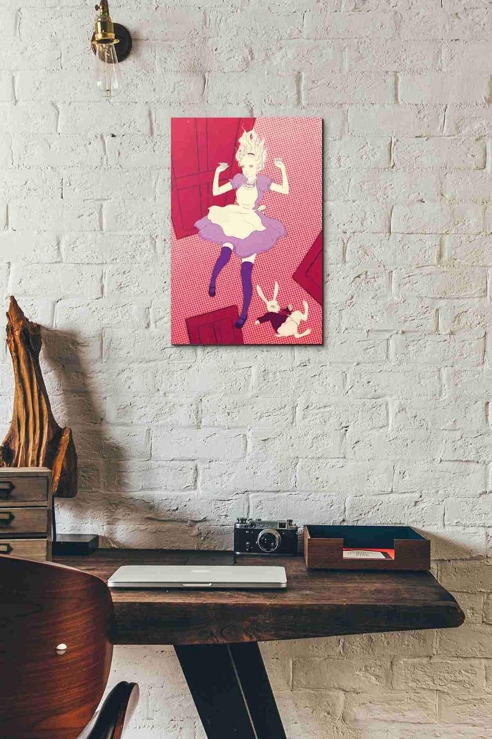 Epic Graffiti 'Alice Falling' by Sai Tamiya, Canvas Wall Art, 12"x18"
