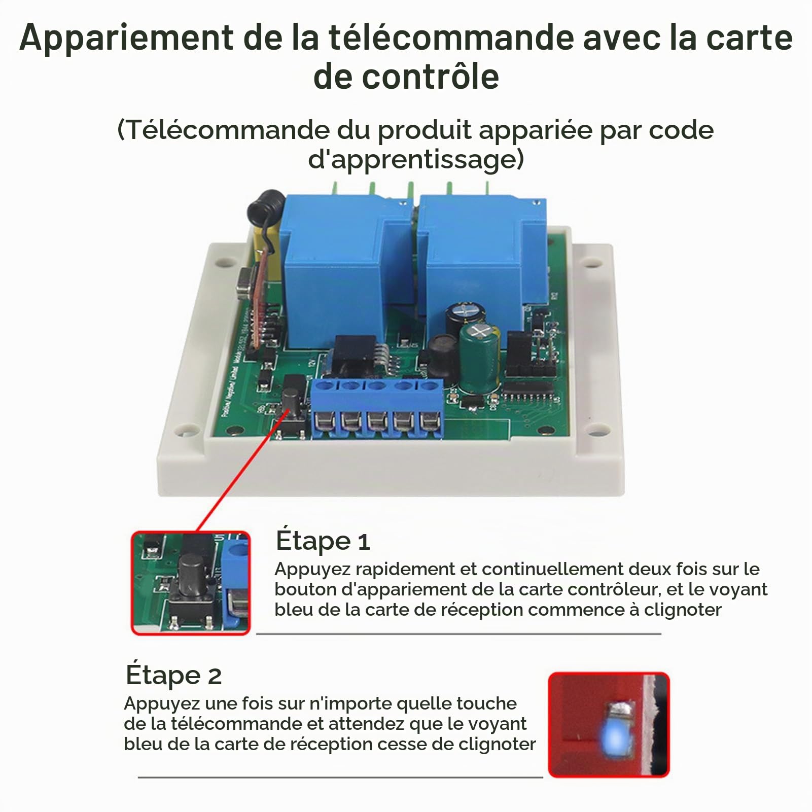 Contrôleur de Moteur DC Contrôleur Avant et Arrière 10A 12-24V avec Télécommande pour Moteurs DC et Systèmes LED