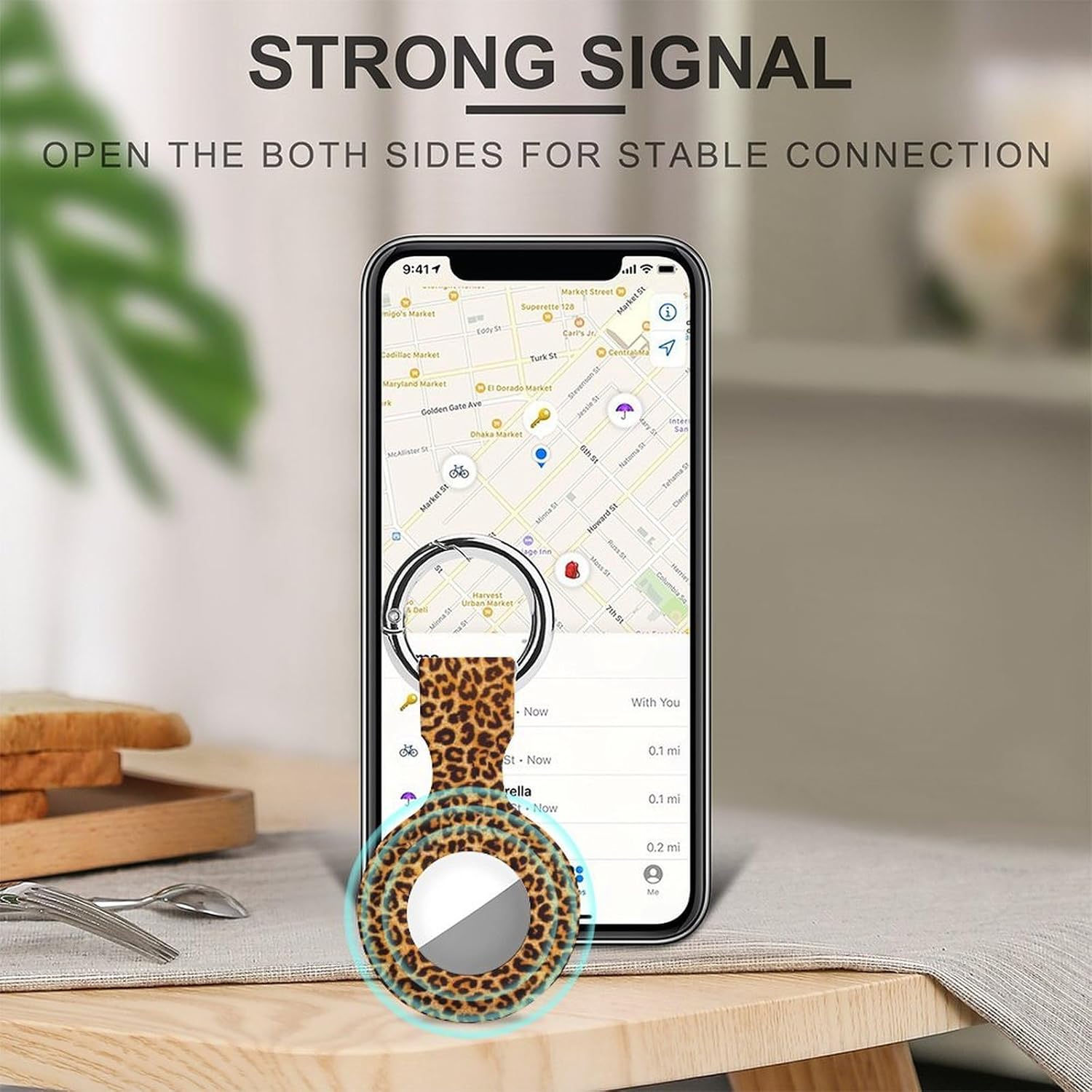 Animal Leopard Print Funny Cover Compatible with AirTag Case Protector GPS Tracker Storage Bag Box with Keychain Novelty Gifts