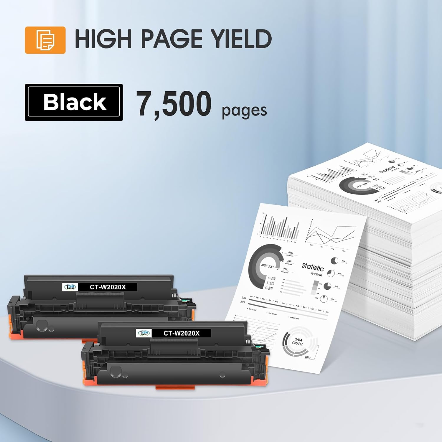 414X Black Toner Cartridge High Yield M479fdw Compatible for HP 414X 414A W2020X for HP Color LaserJet Pro MFP M479fdw M454dw M479fdn M479dw M454dn M479 M454 W2020A Printer Ink 2Pack