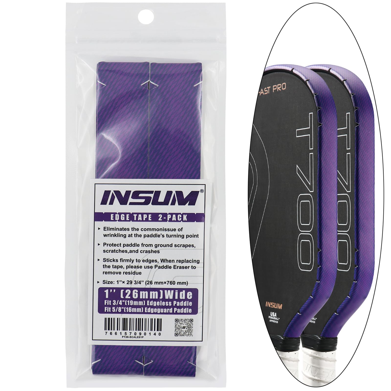 Pickleball Paddle Edge Guard Tapes Protection Tapes, Pre-Cut V, 20/23/26mm Width Protective Tapes for All Thickness Edges