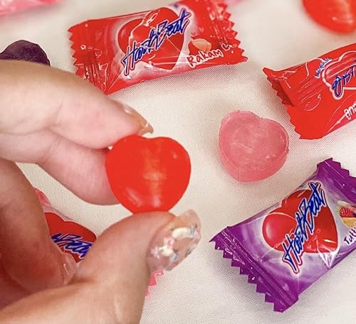 Miniatura 4 de Heartbeat - Caramelo duro en forma de corazón con sabor a lichi (100 unidades), 10.58 onzas