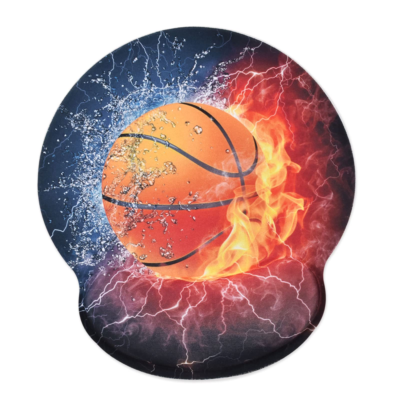 Seorsok Ergonomic Funny Mouse Pad with Wrist Support Mouse Pad,with Wrist Rest,Comfortable Mousepad for Office Gaming Working Computers,Pain Relief Mousepad with Non-Slip Rubber Base,Basketball Ball