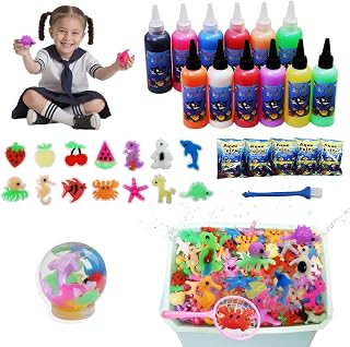 LIHBCAIYI 100ml Magic Water Elf Toy Kits,Aqua Fairy Water Gel for Kids,DIY Water Gel with 12 Colors,14 Molds,Water Pets Elf Maker Kit for Birthday Gifts & Party Favors for Kids Ages 5+ Girls Boys