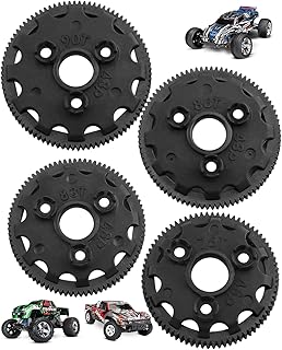 Rcarmumb RC 48P 76T & 83T & 86T & 90T Spur Gear Upgrades Part for 1/10 Slash Rustler Stampede Bandit 2WD VXL XL-5,Tough Nylon 4PCS Spur Gear Hops Up,Replace #4676#4683#4686#4690