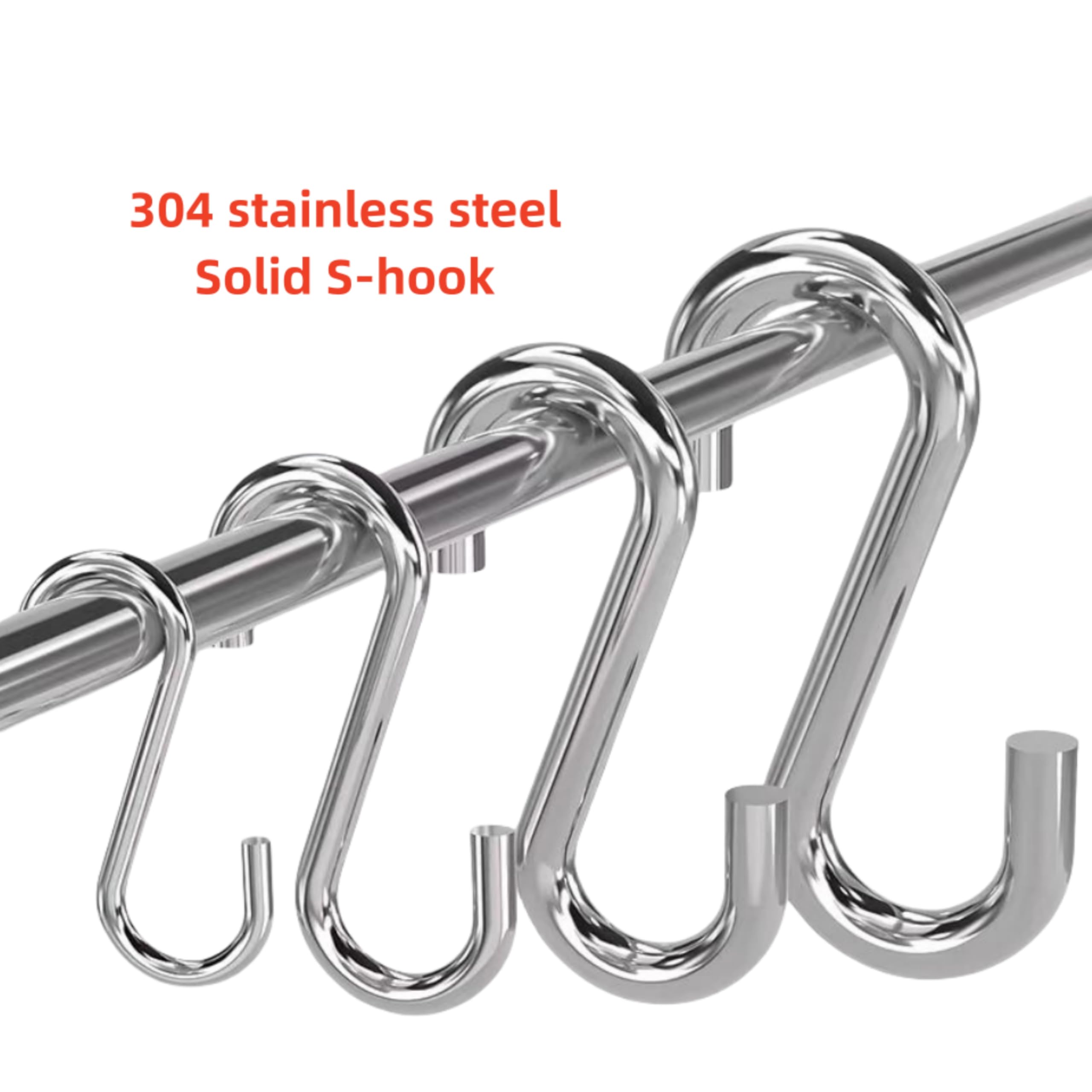Stainless Steel S Hooks - 6 Pack -2