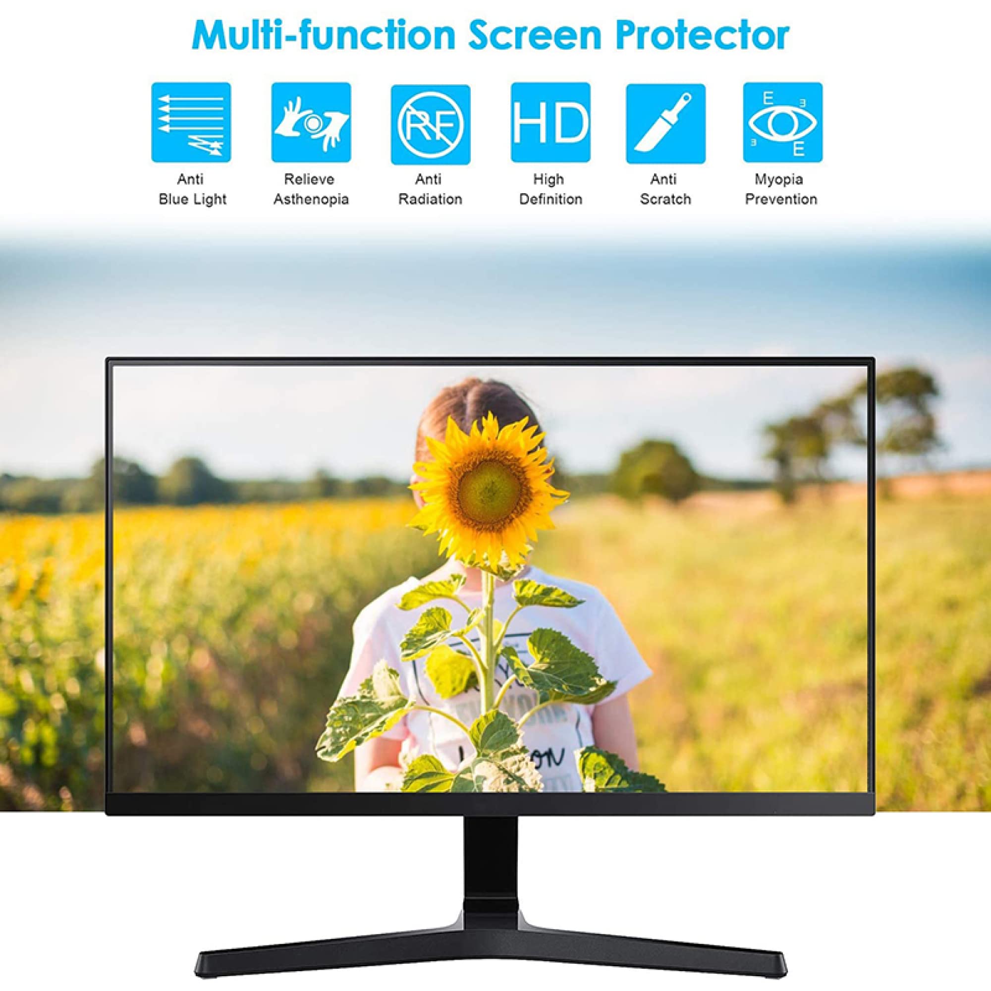 Pellicola protettiva opaca antiriflesso/anti UV per schermo TV per 32-75 pollici - Pellicola filtrante anti-luce blu/antigraffio per interni ed esterni, rende la luce morbida e allevia/A / 43 Inche