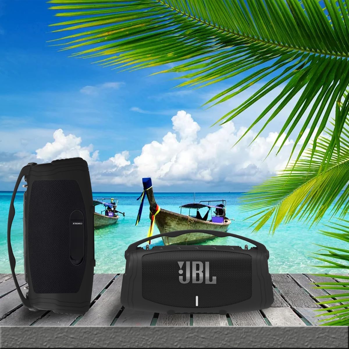 JCHPINE Silicone Cover Case for JBL Xtreme 3 Portable Bluetooth Speaker, Protective Skin Holder for JBL Xtreme 3 Portable Bluetooth Speaker Accessories (Only Case)(Black) - Image 7