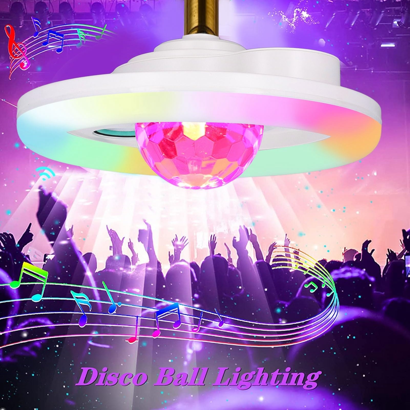 Wciągające 48 W E27 RGB Bluetooth Music Light z pilotem - Głośnik Bluetooth ze światłami odmieni pokój Twojego dziecka i kino domowe
