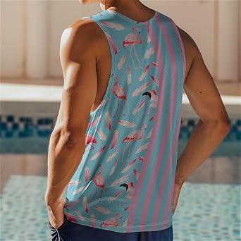 Cool Skull Mens Beach Tank Tops Novelty Graphic Quick Dry Sleeveless Shirt for Beach Workout S-4XL
