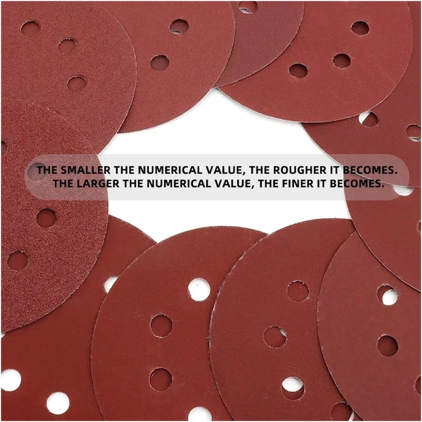 Sanding Pads, 10~100pcs Sanding Discs Hook and Loop Adhesive Sandpaper 5 Inch 8 Hole for Random Orbital Sander 60-2000 Grits Abrasive Sheets for Wood Furniture(1000 Grits,100pcs)