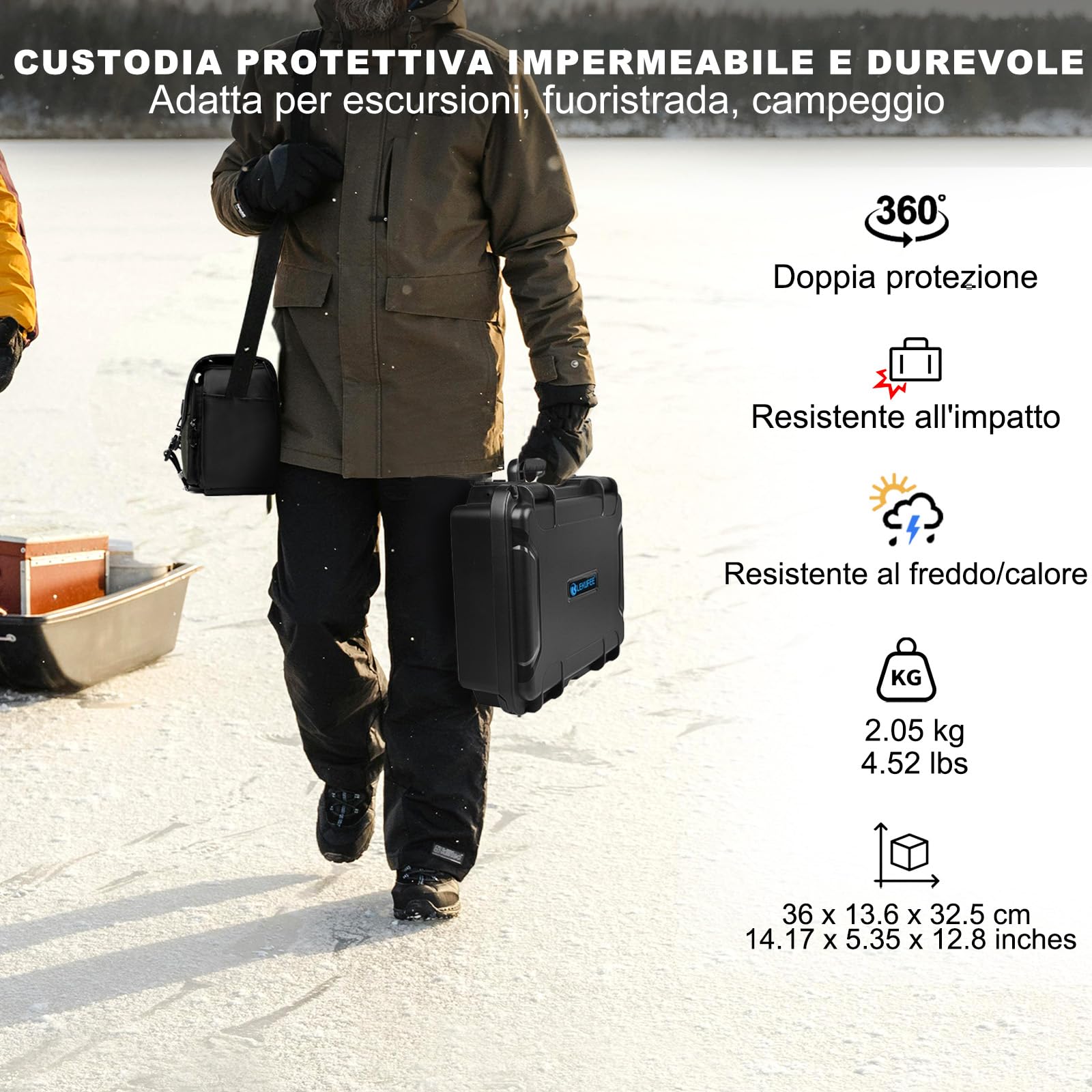 LEKUFEE Custodia Rigida Impermeabile Portatile per DJI Flip Combo Fly More,DJI RC 2/RC N3/N2, batteria (8 pezzi), hub di ricarica e altri accessori (solo borsa)
