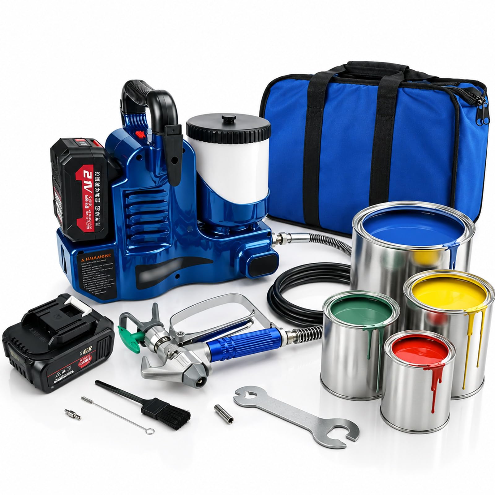 TBANVOO Airless Paint Sprayer, 550W Portable Emulsion Paint Sprayer, 6-Level Adjustable Pressure, for Latex Paints, Indoor & Outdoor