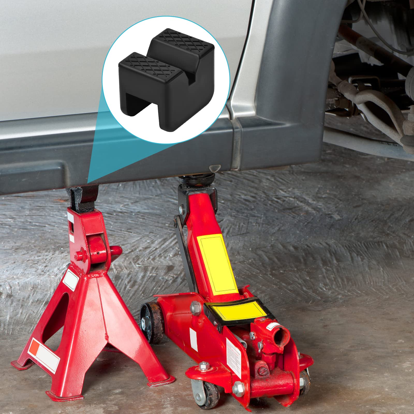 2 Jack Pads Caoutchouc Adaptateurs Cric – Protection Châssis Voiture Universel 2-3 Tonnes
